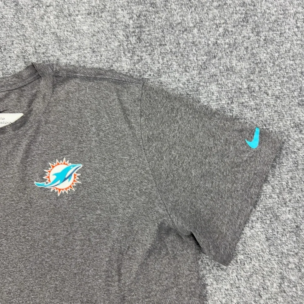 Miami Dolphins Shirt Mens 2XL Gray Player Issued NFL Football Nike Short Sleeve